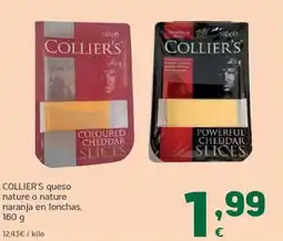 HiperDino COLLIER'S queso nature o nature naranja en lonchas oferta