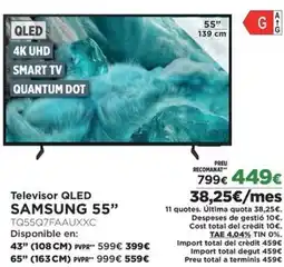 El Corte Inglés SAMSUNG Televisor qled 55" tq55q7faauxxc oferta
