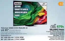El Corte Inglés LG 65" Televisor QNED EVO MiniLED AI 65QNED86A6A oferta