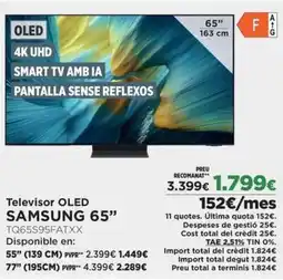 El Corte Inglés SAMSUNG 65" Televisor OLED TQ65S95FATXX oferta