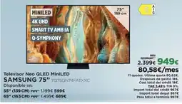 El Corte Inglés SAMSUNG 75" Televisor Neo QLED MiniLED TQ75QN74FATXXC oferta