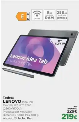 El Corte Inglés LENOVO Tauleta Idea Tab oferta
