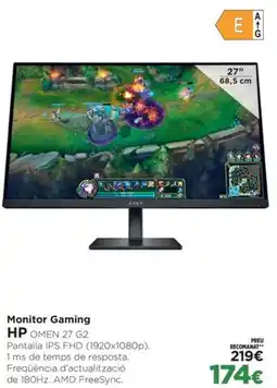 El Corte Inglés HP Monitor Gaming OMEN 27 G2 oferta
