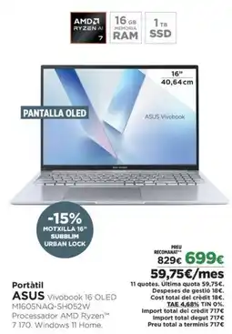 El Corte Inglés ASUS Portàtil Vivobook 16 OLED oferta