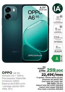El Corte Inglés OPPO A6 5G Pantalla HD + 120Hz. oferta