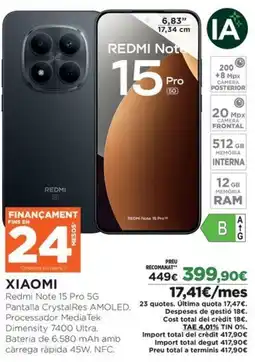 El Corte Inglés XIAOMI Redmi Note 15 Pro 5G oferta