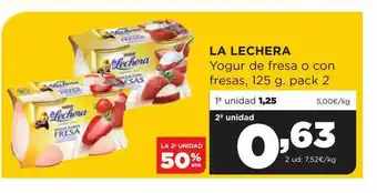 Alimerka La 2a Unidad 50% Dto La Lechera Yogur De Fresa O Con Fresas oferta