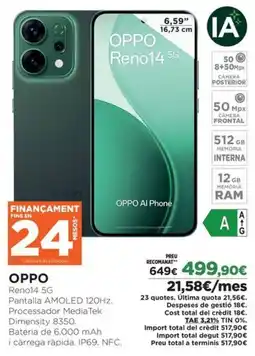 El Corte Inglés OPPO Reno14 5G oferta