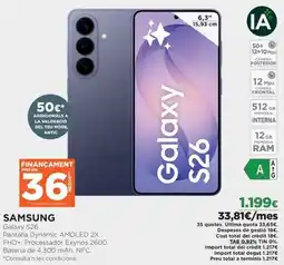El Corte Inglés SAMSUNG Galaxy S26 oferta