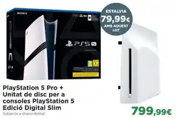 El Corte Inglés PS5 PlayStation 5 Pro + Unitat de disc per a consoles PlayStation 5 Edició Digital Slim oferta
