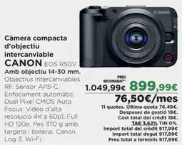 El Corte Inglés CANON Càmera compacta d'objectiu intercanviable EOS R50V oferta