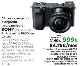 El Corte Inglés SONY Càmera compacta d'objectiu intercanviable Alpha oferta