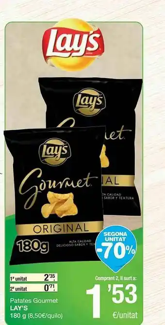 SPAR Segona Unitat -70% Patates Gourmet Lay's oferta