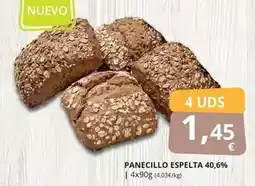 Supermercados MAS Panecillo espelta 40.6% oferta