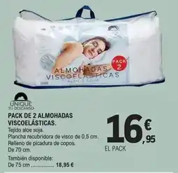 E.Leclerc Unique - pack de 2 almohadas viscoelásticas oferta