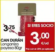 Eroski Can duran - longaniza payesa oferta