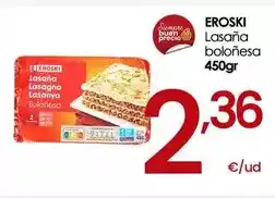 Eroski Eroski - lasaña boloñesa oferta