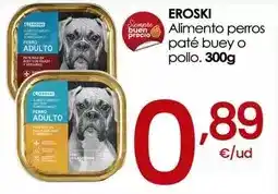 Eroski Eroski - alimento perros paté buey o pollo oferta