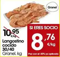 Eroski Langostino cocido 30/40 oferta