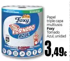 Unide Supermercados Foxy - papel triple capa multiusos tornado azul oferta