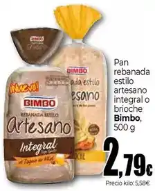 Unide Supermercados Bimbo - pan rebanada estilo artesano integral o brioche oferta