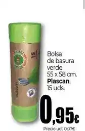 Unide Supermercados Plascan - bolsa de basura verde oferta