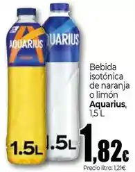 Unide Supermercados Aquarius - bebida isotónica de naranja o limón oferta