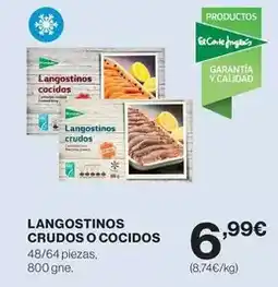 Hipercor Langostinos crudos o cocidos oferta