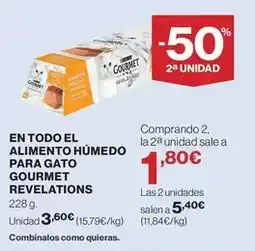 Hipercor Purina - en todo el alimento humedo para gato gourmet revelations oferta