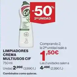 Hipercor Cif - limpiadores crema multiusos oferta