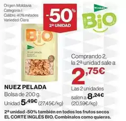 Hipercor Bio - nuez pelada oferta