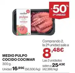Hipercor Cocimar - medio pulpo cocido oferta