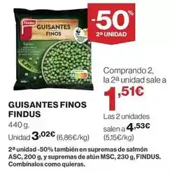 Hipercor Findus - guisantes finos oferta