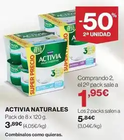 Hipercor Danone - activia naturales oferta