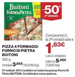 Hipercor Buitoni - pizza 4 formaggi forno di pietra oferta