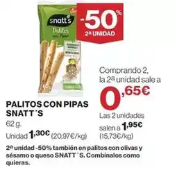 Hipercor Snatt's - palitos con pipas oferta
