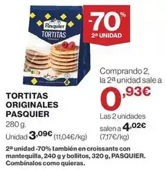 Hipercor Pasquier - tortitas originales oferta