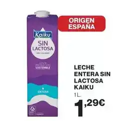 Hipercor Kaiku - leche entera sin lactosa oferta