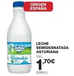 Hipercor La asturiana - leche semidesnatada oferta