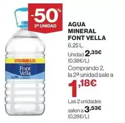 Hipercor Font vella - agua mineral oferta