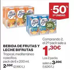 Hipercor Bifrutas - bebida de frutas y leche oferta