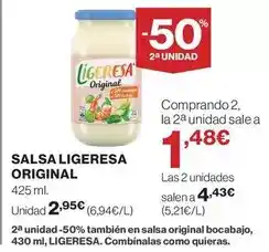 Hipercor Ligeresa - salsa original oferta