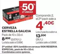 Hipercor Estrella galicia - cerveza oferta