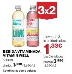 Hipercor Vitamin well - bebida vitaminada oferta
