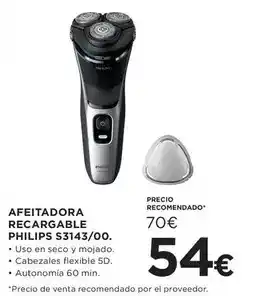 Hipercor Philips - afeitadora recargable s3143/00 oferta