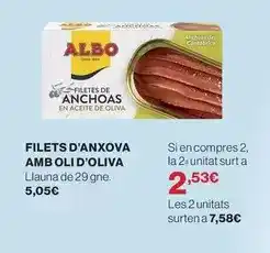 El Corte Inglés Albo - filets d'anxova amb oli d'oliva oferta