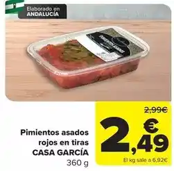 Carrefour Pimientos asados rojos en tiras oferta