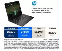 Movistar Hp - omen 16 ultra 7-255h 32gb 1tb rtx 5060 oferta