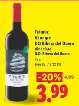 Lidl Tramuz - vi negre do ribera del duero oferta