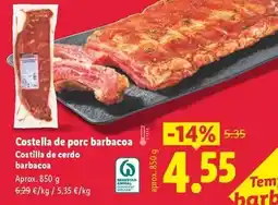 Lidl Costilla de porc barbacoa oferta